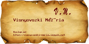 Visnyovszki Mária névjegykártya