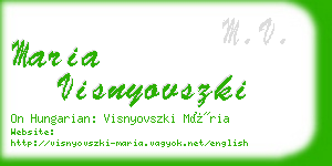 maria visnyovszki business card